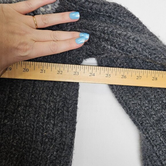 Woolrich Womens Onyx Heather Wool Lambswool Cable Knit Sweater Jacket L Cabin‎ - Picture 11 of 13